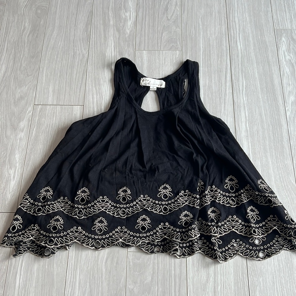 Black tank top with pretty lace detailing